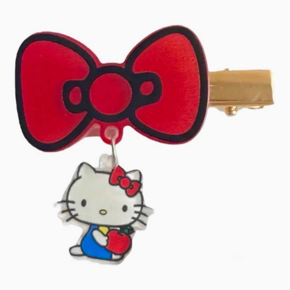 Hello‎ Kitty Red Bow Hair Clip New!